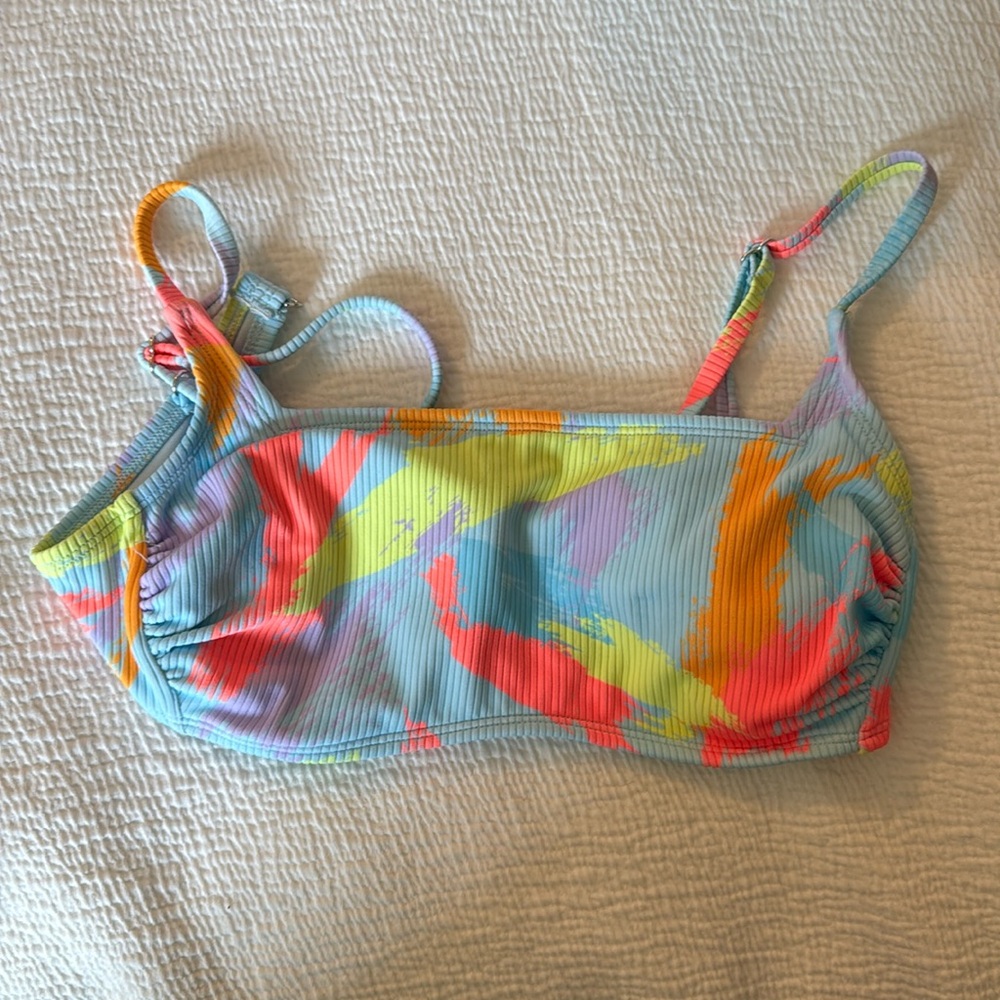 Wild Fable NWOT paint multicolor bikini top XS